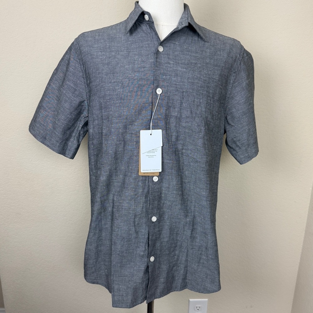 NWT - No Nationality Men’s Short Sleeve Button Up | Size L | Grey